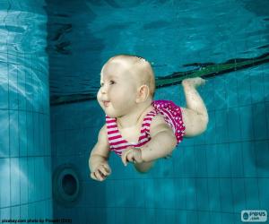 yapboz Bebek Yüzme
